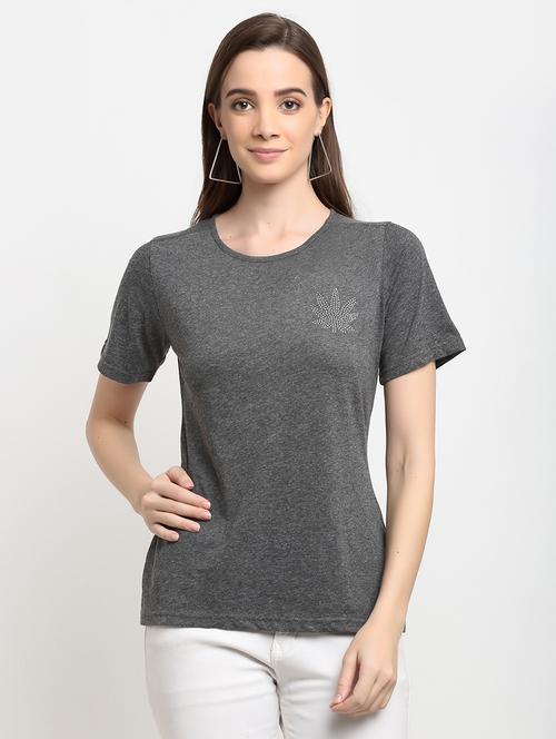 round neck solid tee  - 18020355 - Very Small Image - 1