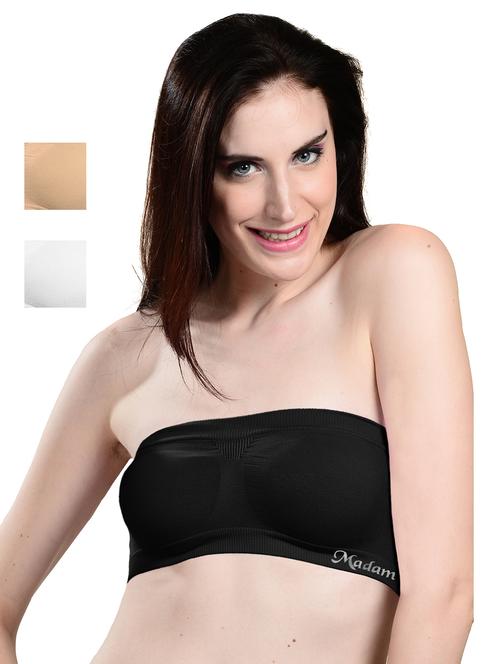 set of 3 solid tube bra - 18021629 - Very Small Image - 1