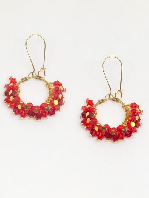 red brass balli earring - 18023493 - Standard Image - 0