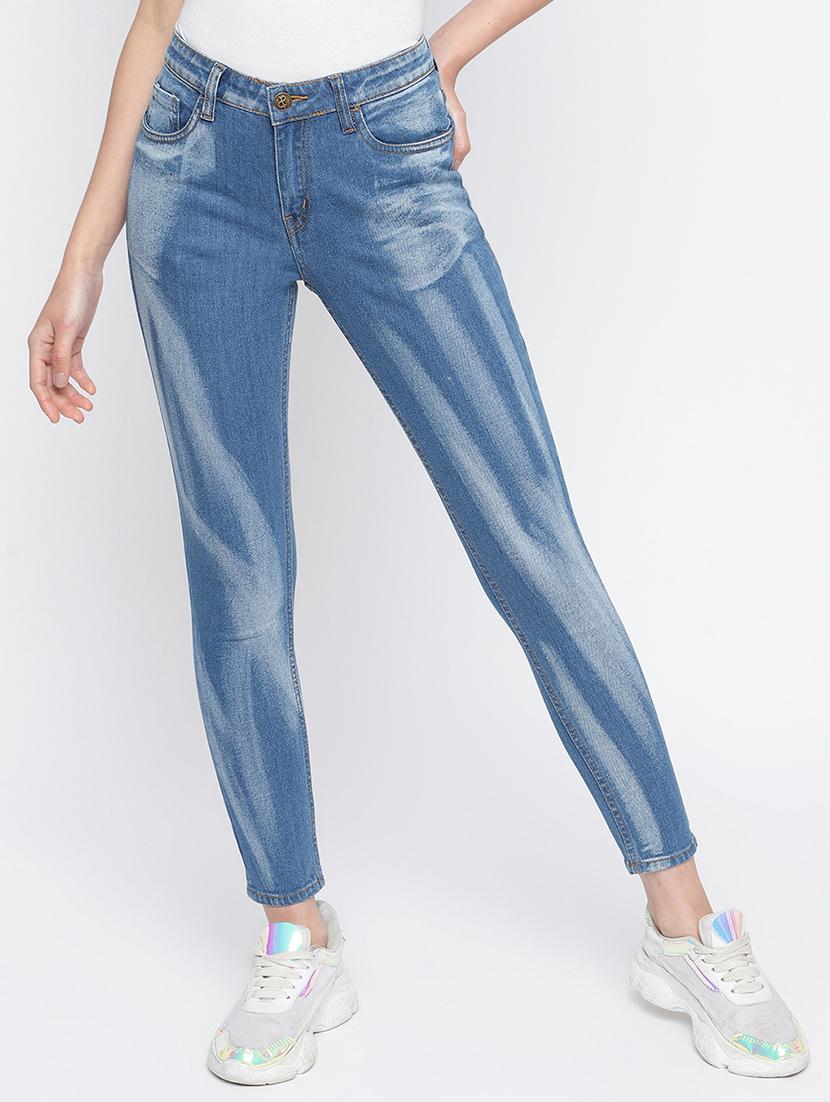 women's laser print slim fit jeans - 18029118 -  Zoom Image - 0