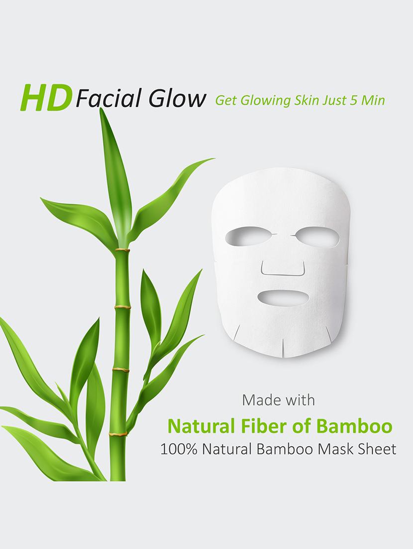 masking bamboo facial sheet mask of saffron & sandalwood for youthful skin ideal for women & men, 20ml each (pack of 5) - 18032427 - Standard Image - 2
