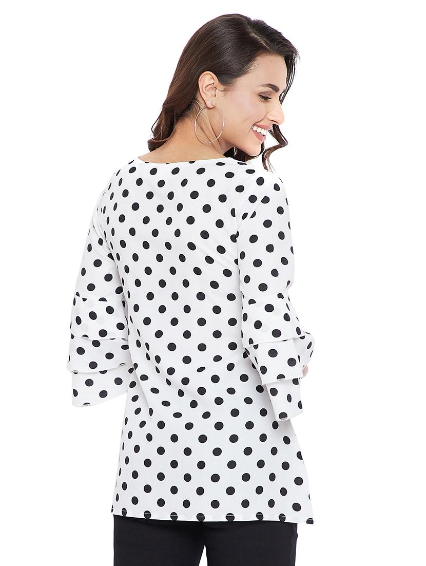 women's straight tie-up neck top - 18032754 - Standard Image - 2