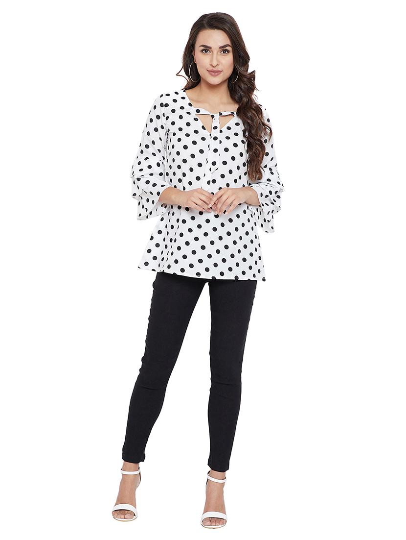 women's straight tie-up neck top - 18032754 - Zoom Image - 3