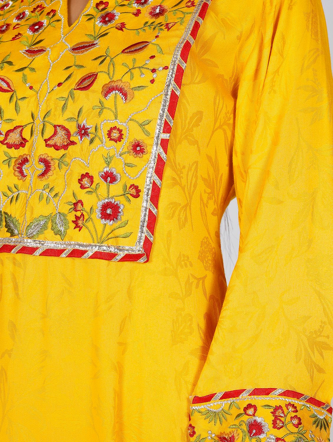 yellow modal kurta legging set - 18040089 - Zoom Image - 3