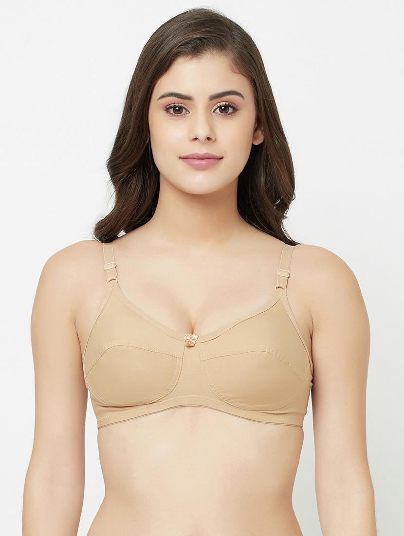 beige cotton blend tshirt bra - 18049386 -  Zoom Image - 0