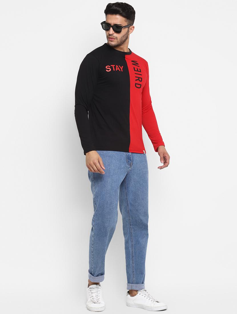 black color block t-shirt - 18049825 - Standard Image - 2