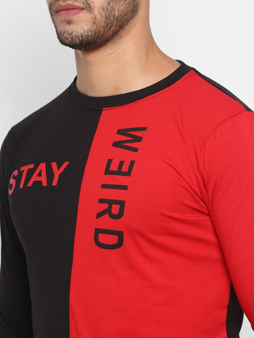 black color block t-shirt - 18049825 - Zoom Image - 3