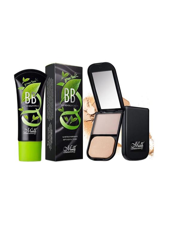 me-now pack of green tea blemish bb foundation cream (38ml) and matte look compact (8g) - 18053190 -  Standard Image - 0