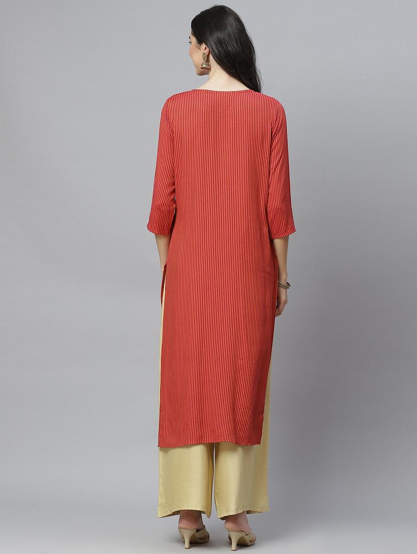 women's straight kurta - 18067459 - Standard Image - 3