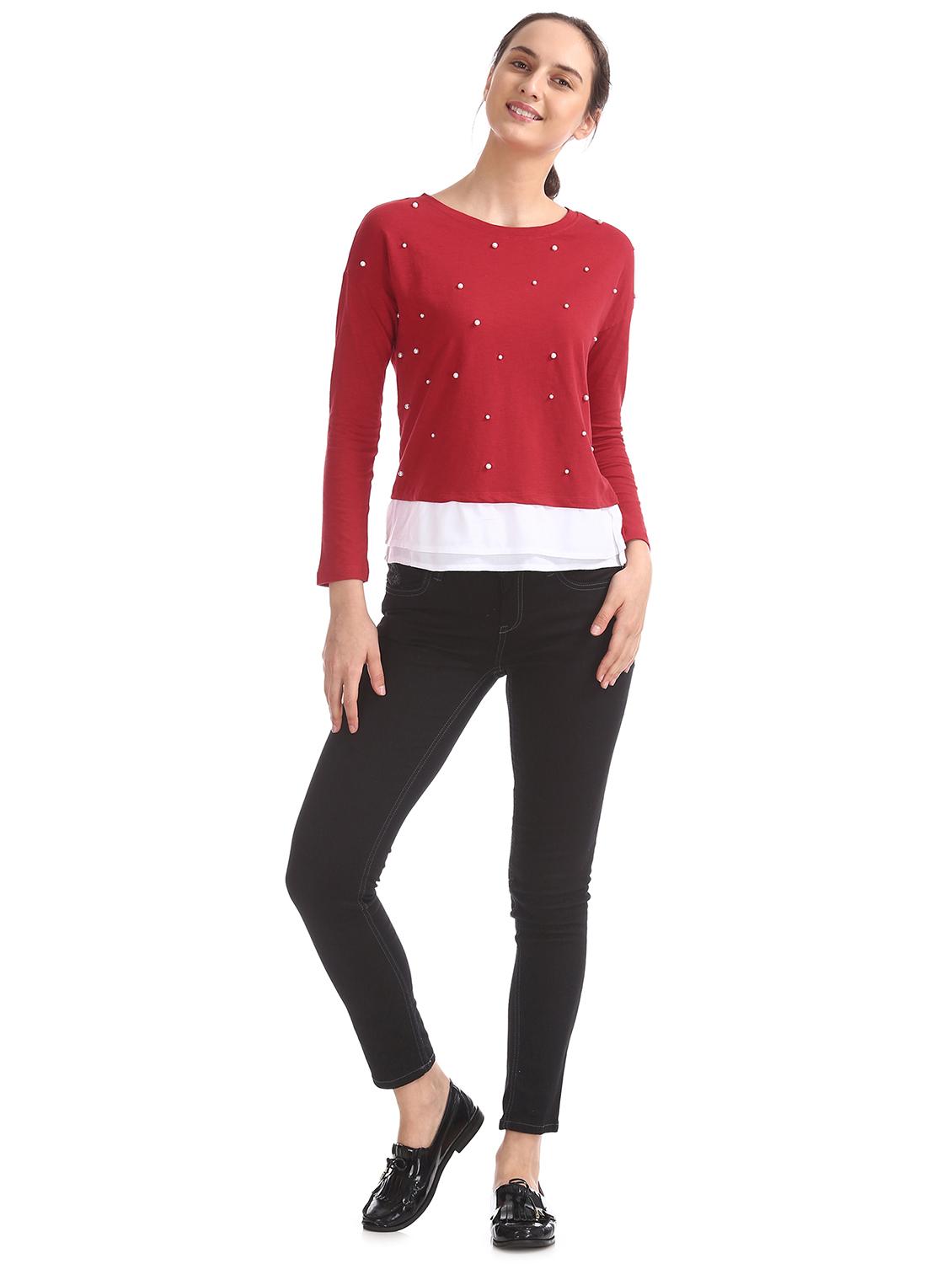 women's straight round neck top - 18069660 - Zoom Image - 3