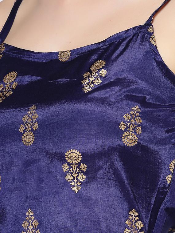 blue printed top & trouser set - 18081124 - Zoom Image - 4