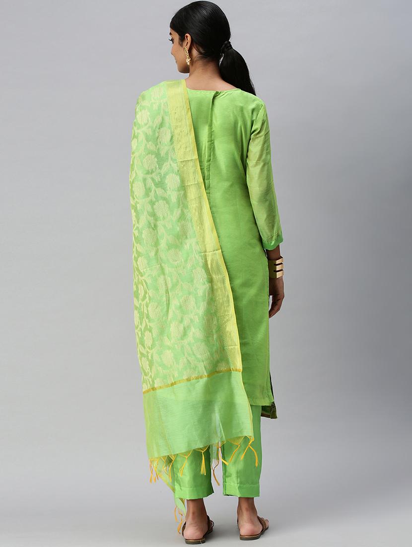 embroidered unstitched suit set - 18113080 - Zoom Image - 2