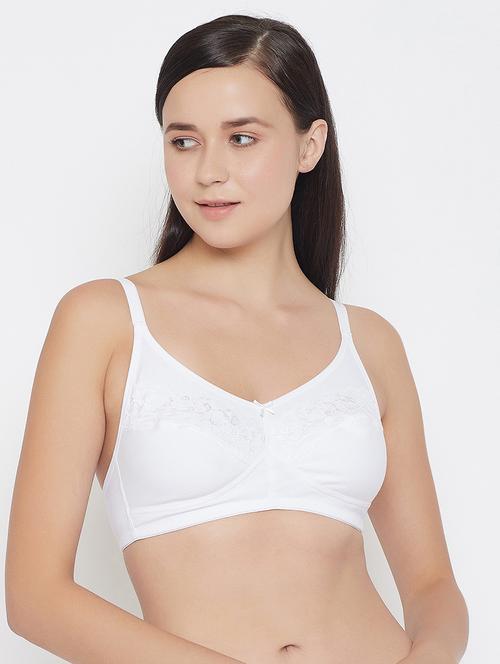 White Solid Regular Bra - 18119686 - Very Small Image - 1