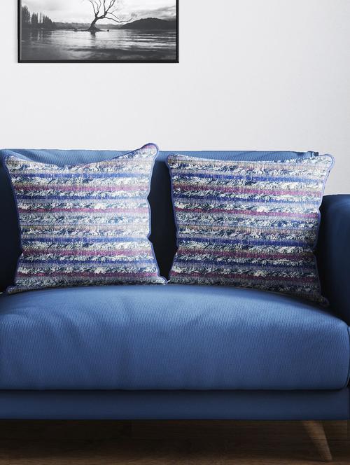 bianca tweed handloom luxury cushion cover with rich-texture [zipper closing on back] -2pc 16 x16 set - 18140895 - Very Small Image - 1
