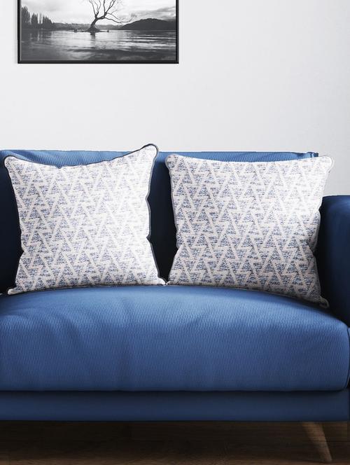 bianca tweed handloom luxury cushion cover with rich-texture [zipper closing on back] -2pc 16 x16 set - 18140912 - Very Small Image - 1