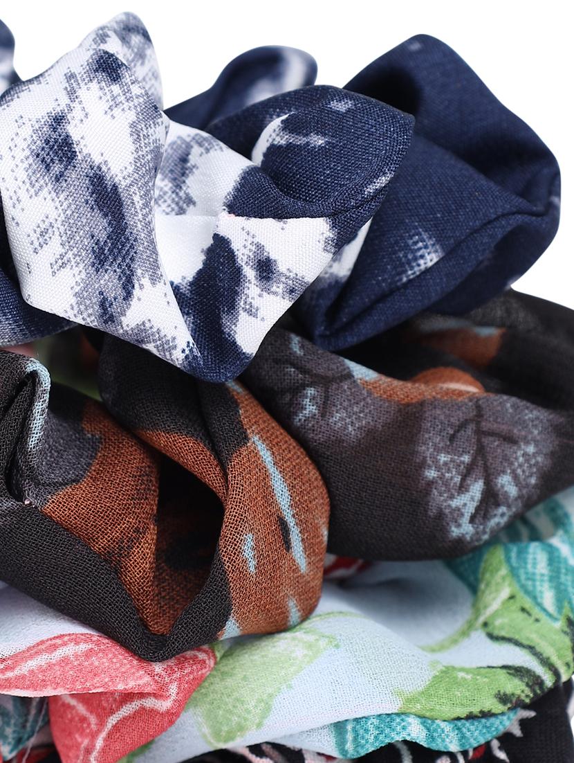 set of 5 multi coloured printed scrunchies - 18143602 - Standard Image - 2