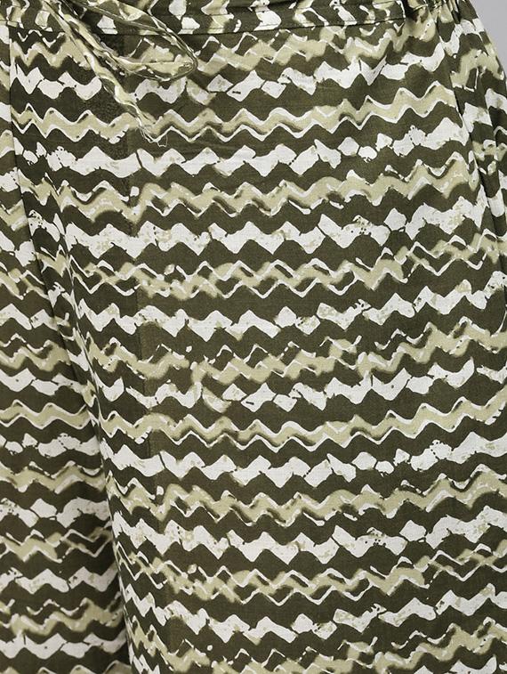 green cotton kurta pant set - 18151173 - Standard Image - 3