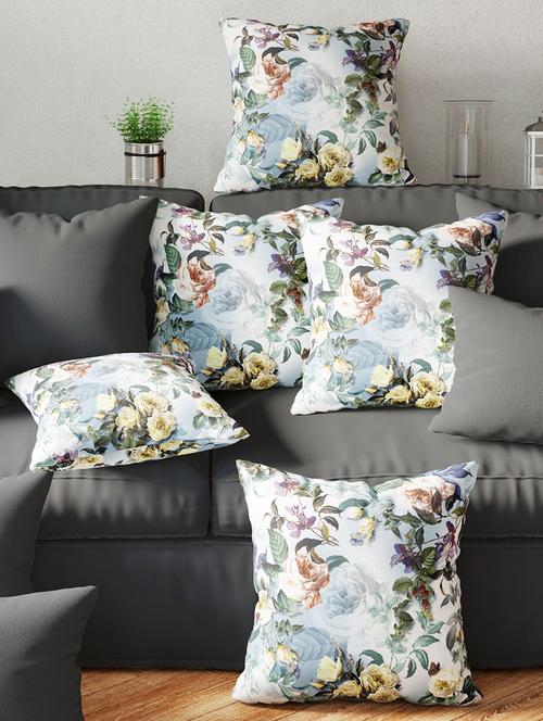 bianca soft-touch digitally printed cushion cover [hidden zipper on side] -5pc 16 x16 set (ruyal) ruyal-multi - 18160260 - Very Small Image - 1