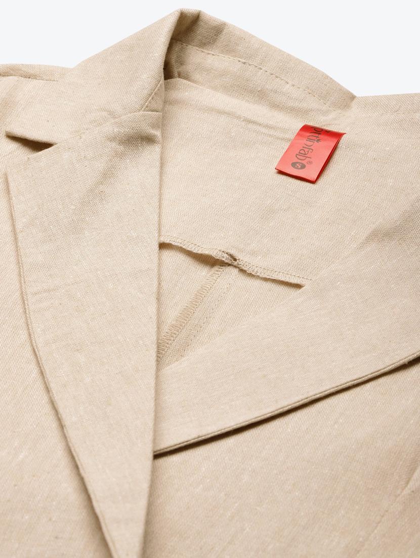beige solid formal blazer - 18171213 - Zoom Image - 4