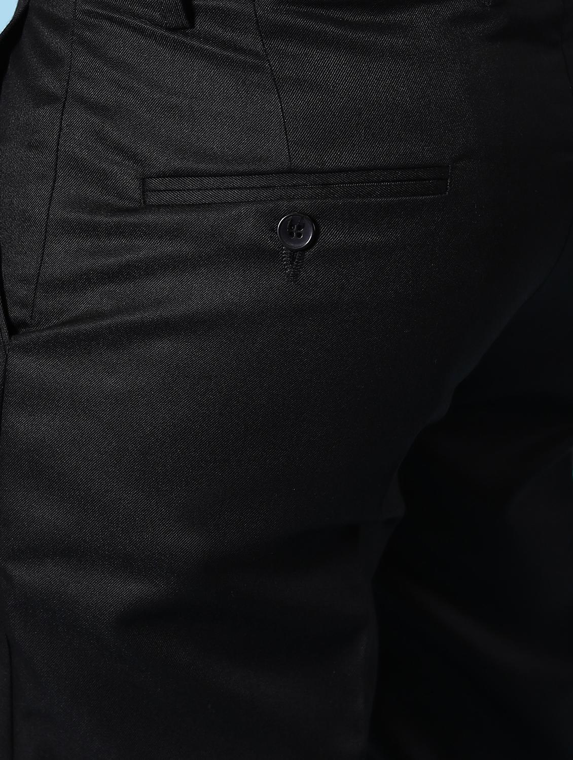 black solid flat front formal trouser - 18182076 - Standard Image - 6