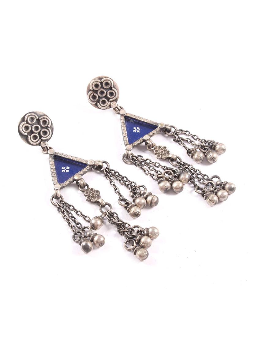 silver meenakaari ghungroo stud earrings - 18182570 - Zoom Image - 2
