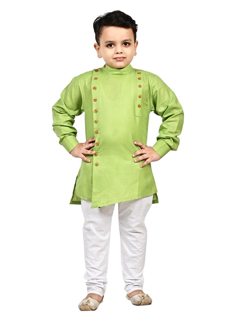 green solid kurta set - 18184583 - Zoom Image - 0