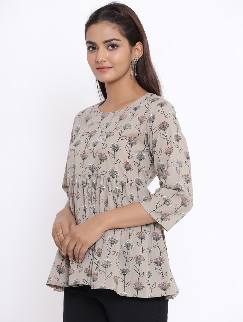 women's peplum round neck top - 18185656 - Zoom Image - 2