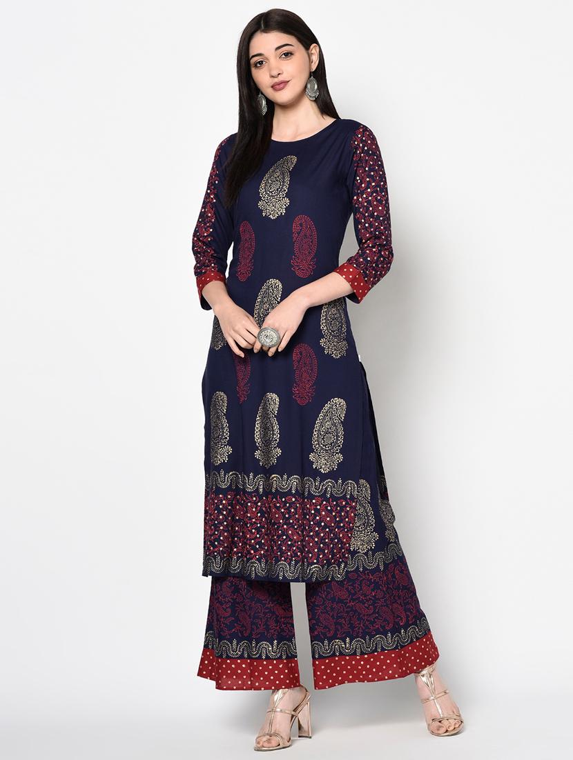 aniyah women printed straight kurta - 18192055 - Zoom Image - 1