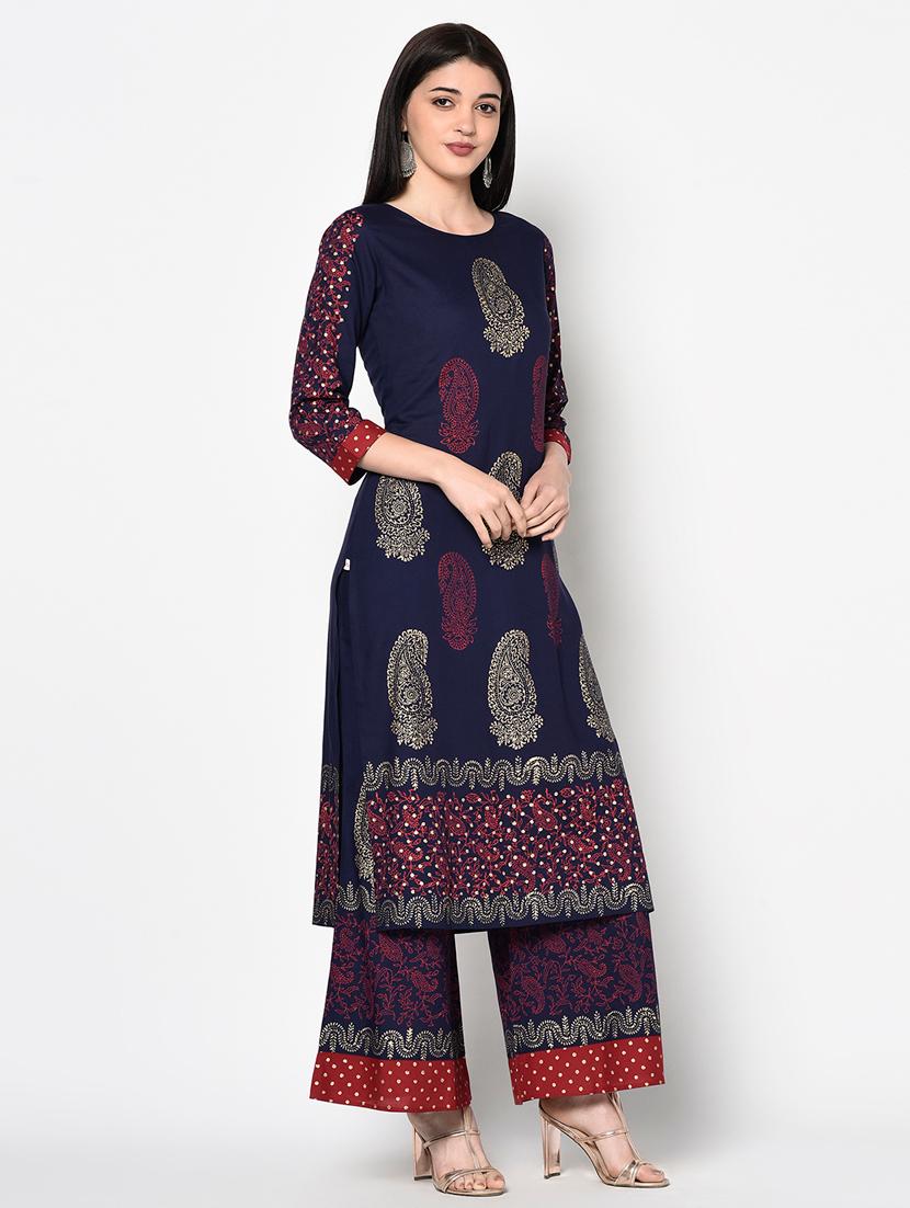 aniyah women printed straight kurta - 18192055 - Zoom Image - 2