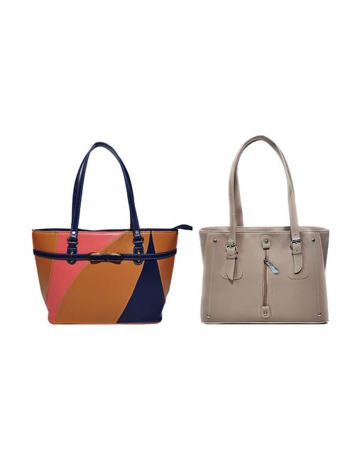multi colored leatherette (pu) combo handbag - 18197030 - Very Small Image - 1