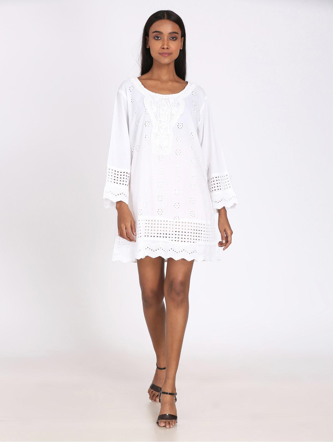 white solid tunic