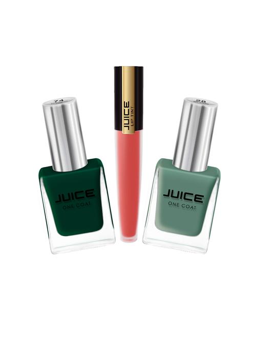 juice nail paints (sea green - 28 sacramento lawn - 74) & liptint (rum punch - m76) pack of 3 - 18198855 -  Standard Image - 0