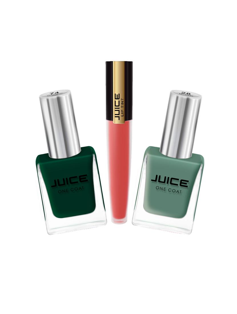 juice nail paints (sea green - 28 sacramento lawn - 74) & liptint (rum punch - m76) pack of 3 - 18198855 - Zoom Image - 0