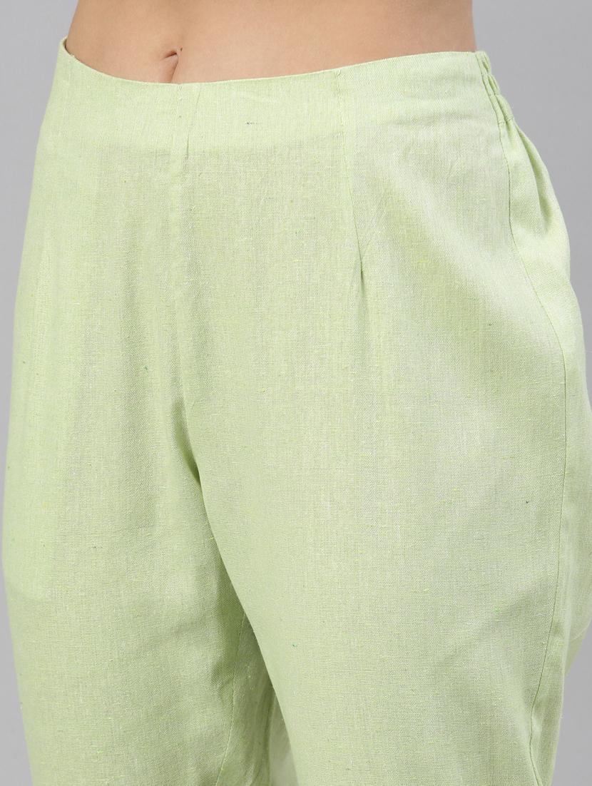 green cotton kurta pant set - 18211143 - Zoom Image - 3