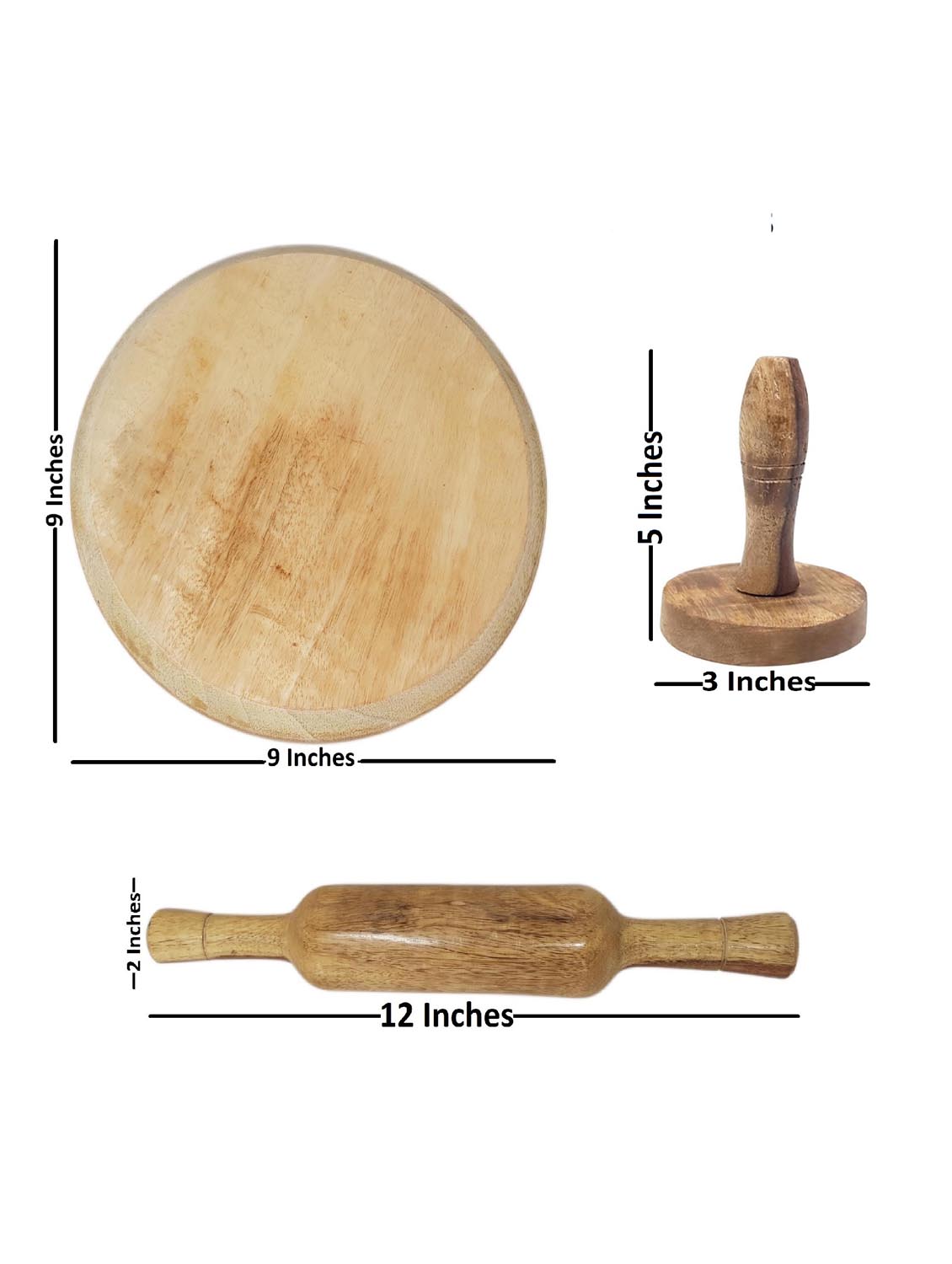 buzykart® wooden skimmers set with chakla belan and masher - 18219052 - Standard Image - 4