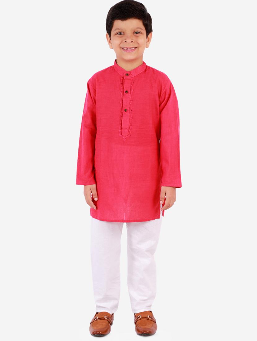 pink solid kurta pajama set - 18221755 -  Zoom Image - 0