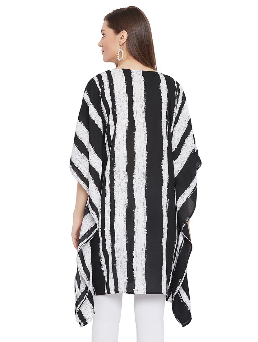 black printed kaftan - 18228669 - Zoom Image - 2