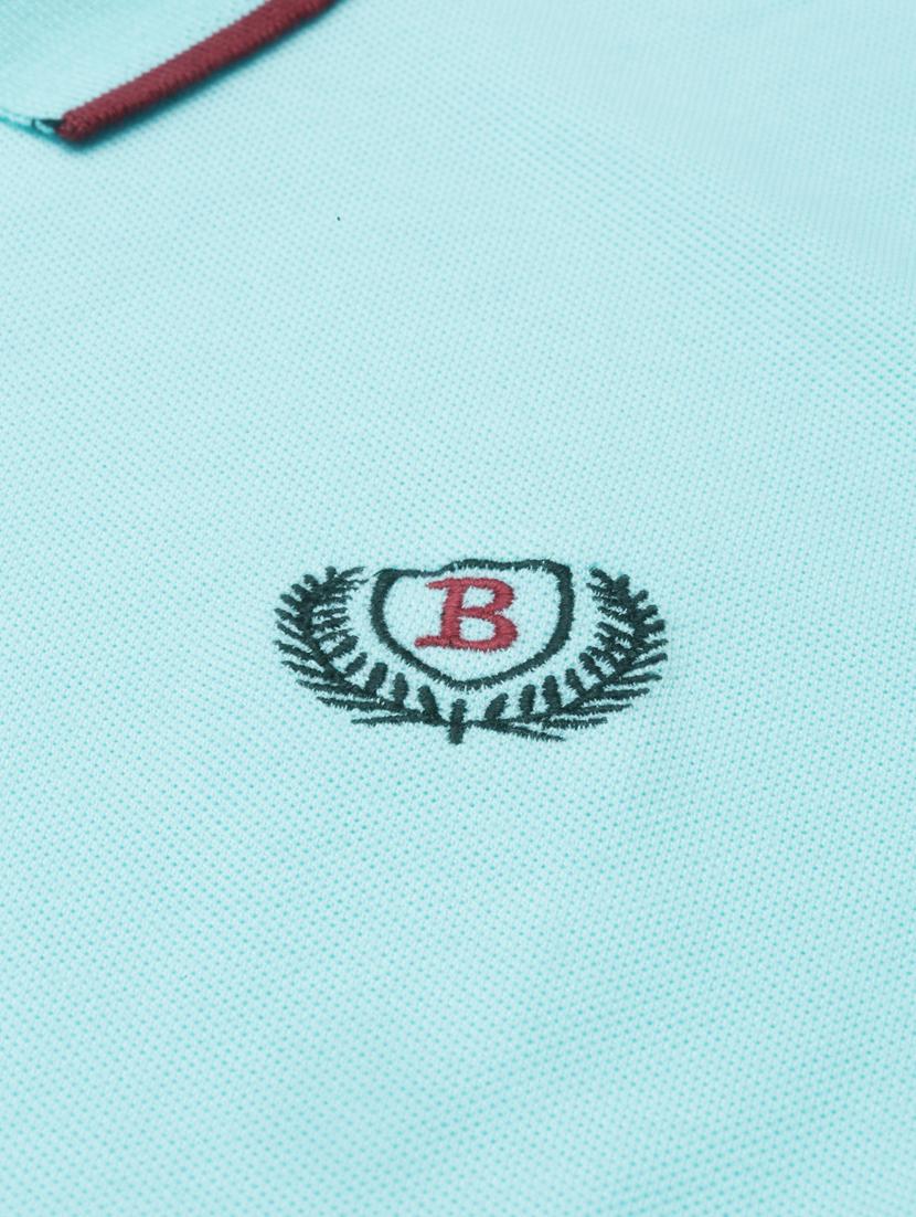 light blue solid polo t-shirt - 18235237 - Standard Image - 4