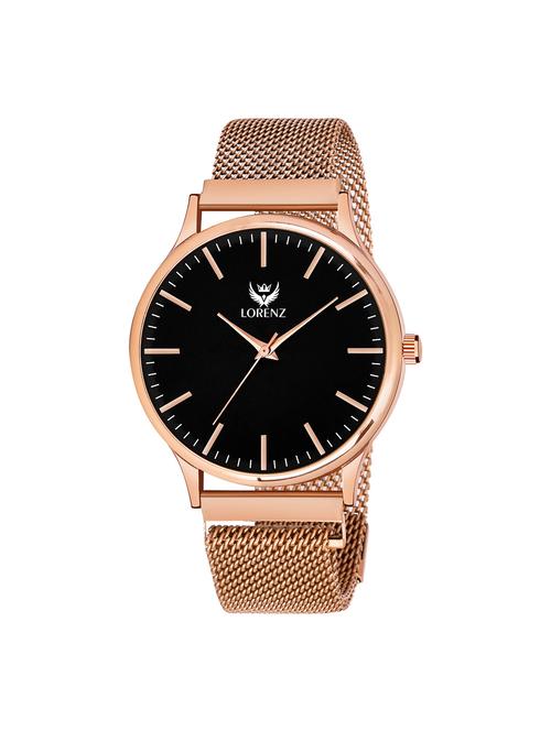 lorenz rosegold analog classy wired mesh megnet band ultra slim watch for men's & boys | mk-3082k - 18244518 - Very Small Image - 1
