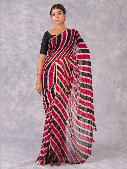 multi colored printed saree with blouse - 18244645 - Very Small Image - 1