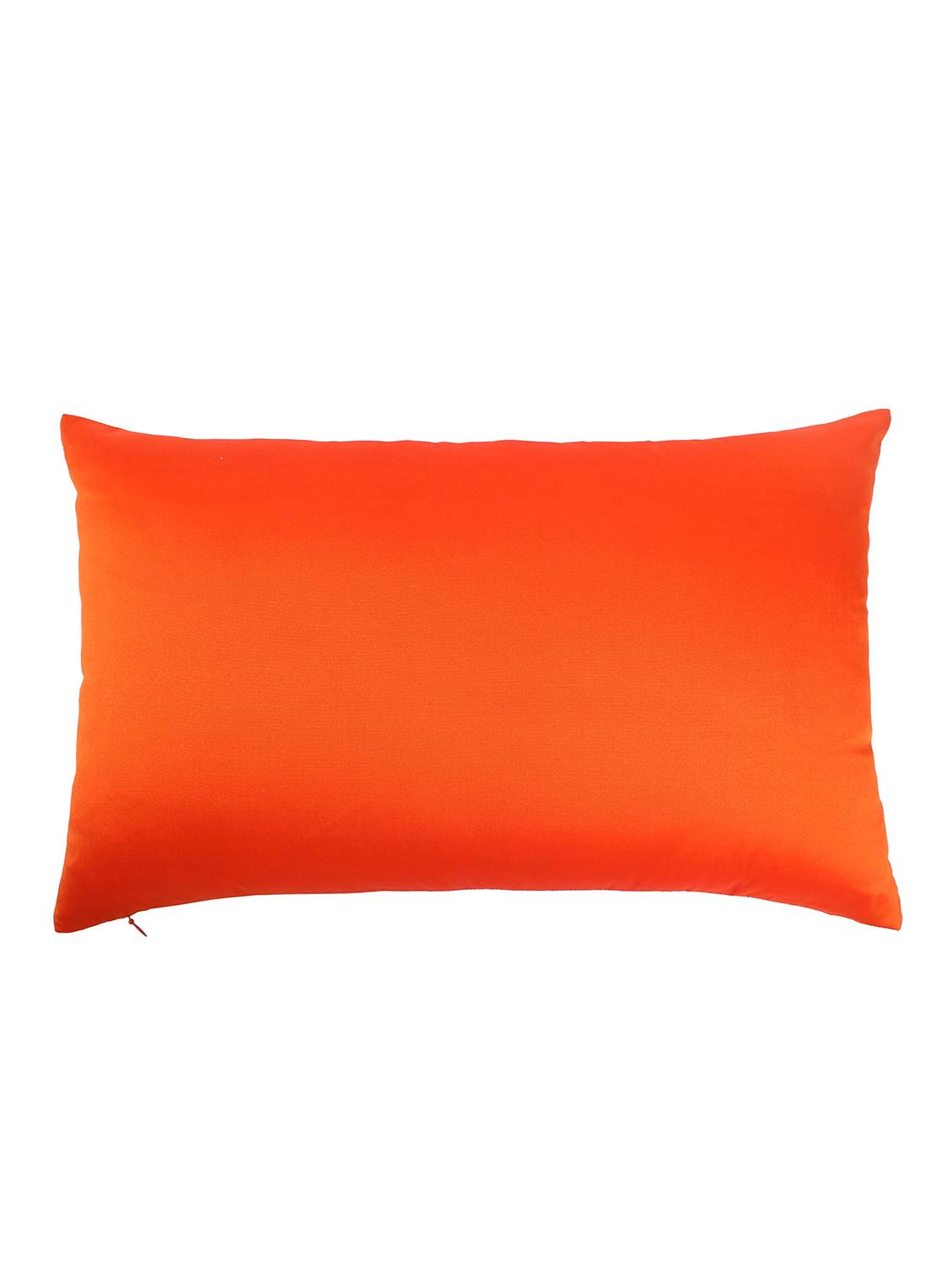 set of 2 red foliage brocade cushion cover with pleats - 18249095 - Zoom Image - 4