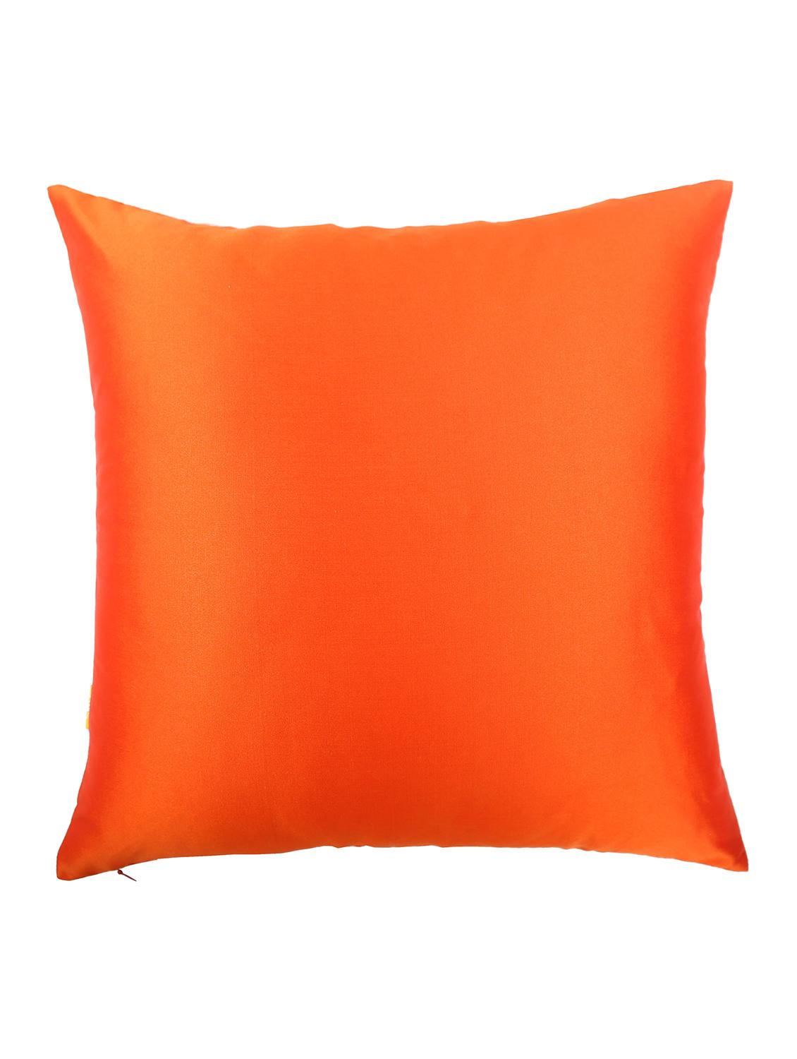 red foliage brocade cushion cover with pleats - 18249099 - Zoom Image - 2