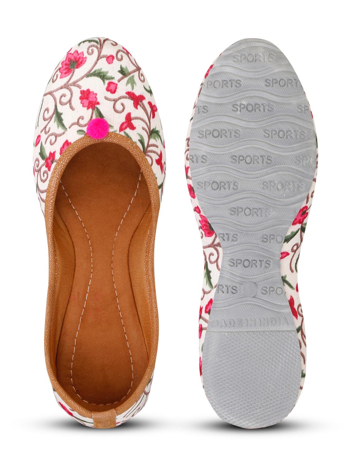 pink fabric slip on jutis & mojaris - 18249524 - Zoom Image - 4