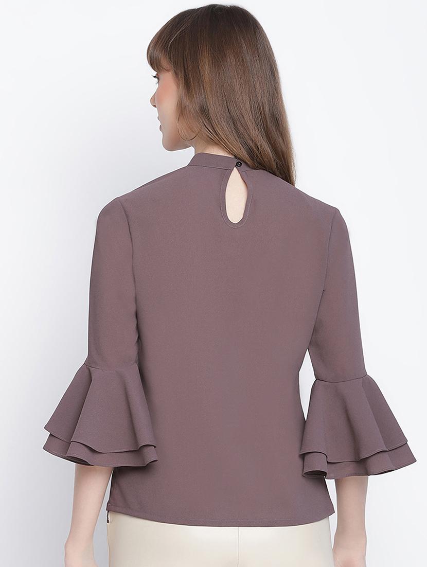 women's straight round neck top - 18262075 - Standard Image - 2