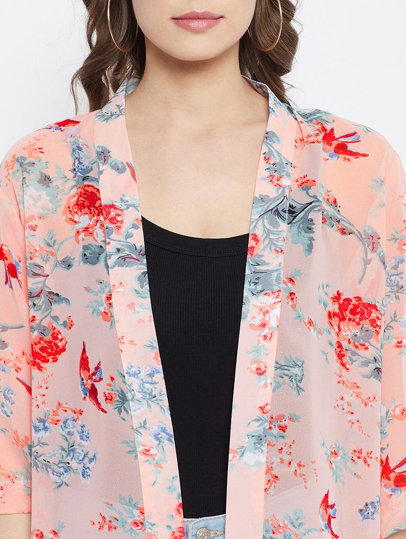 pink georgette shrug - 18266767 - Standard Image - 5