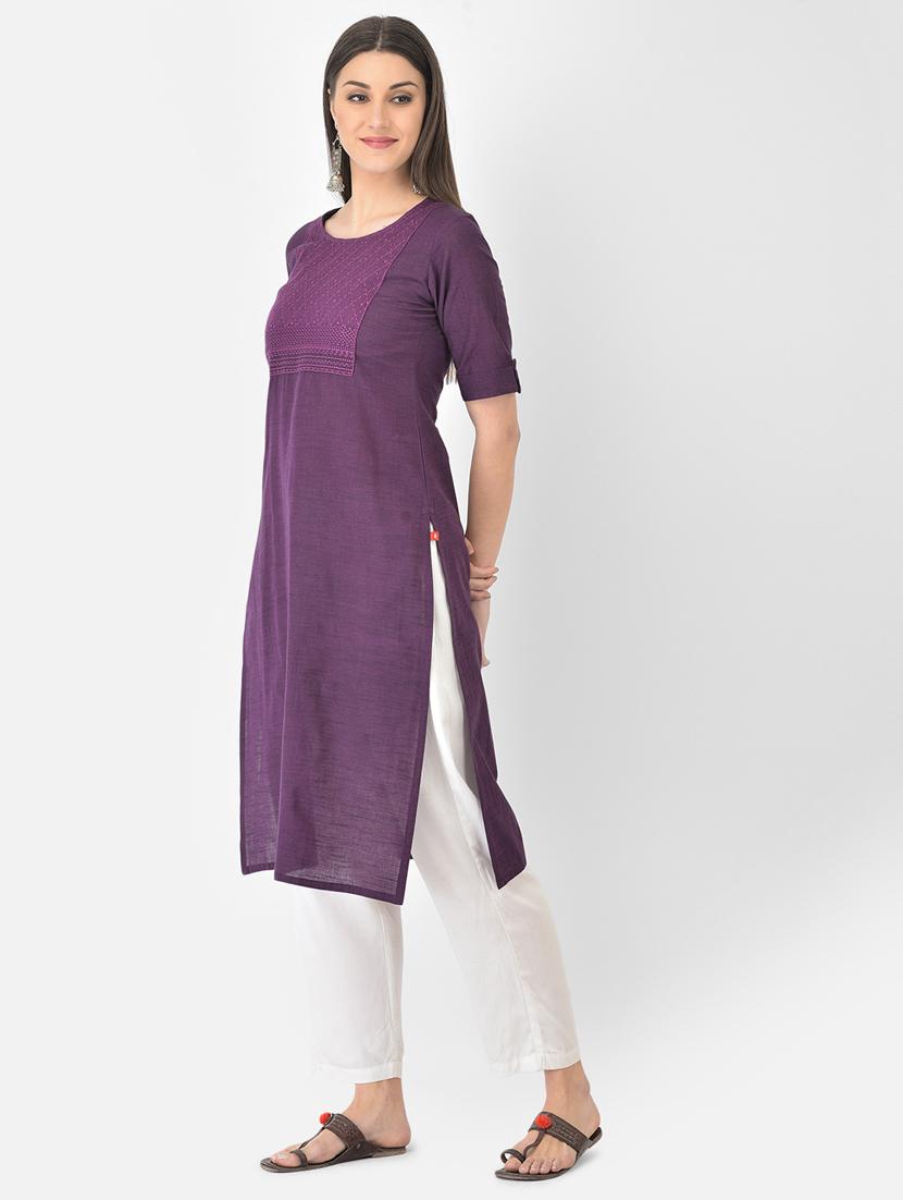 women's straight kurta - 18269222 - Standard Image - 3
