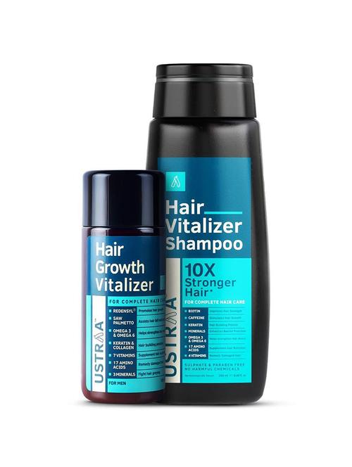 ustraa hair vitalizer kit (hair vitalizer shampoo - 250ml & hair growth vitalizer - 100ml) - 18270616 - Standard Image - 0