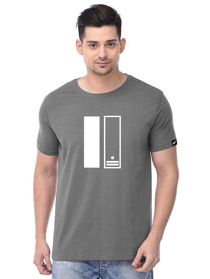 grey chest printed t-shirt - 18272728 -  Standard Image - 0