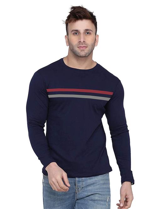 navy blue solid regular t-shirt - 18272741 -  Standard Image - 0