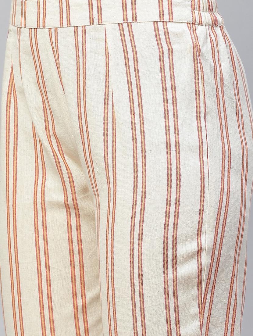 offwhite cotton kurta pant set - 18278735 - Zoom Image - 4